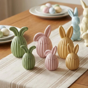 Hop Into Ribbed Easter Eggs Candle Jar Silicone Mold Sets