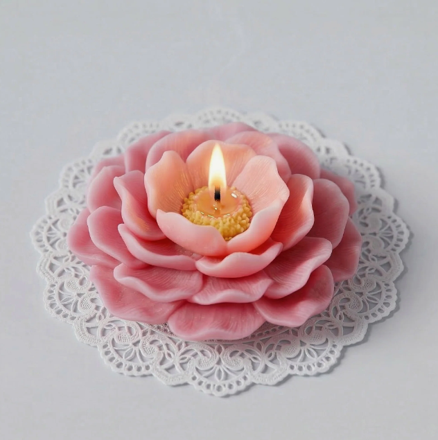 Camellia in Bloom Candle Silicone Mold