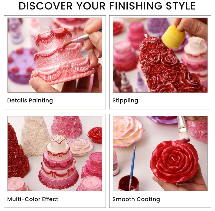 Colored Glossy Candle Varnish Set – 6 of Valentine Colors - Image 5