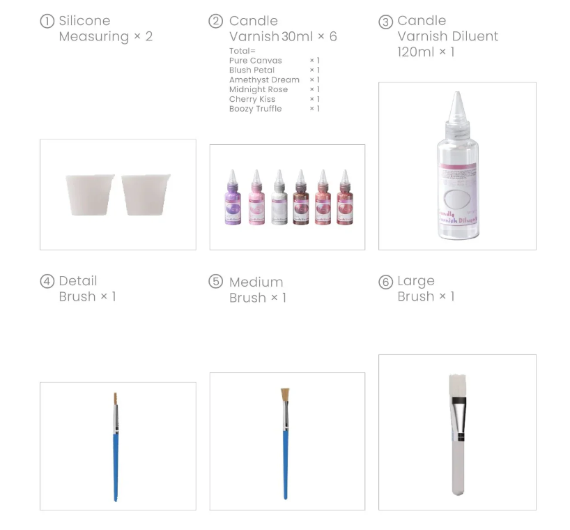 Colored Glossy Candle Varnish Set – 6 of Valentine Colors - Image 4