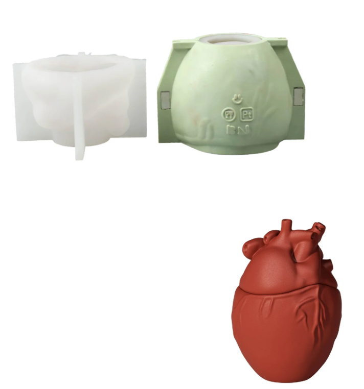 Sculpted Heart Candle Jar Mold - Image 5